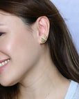 Ebony Tree Studs | Gold Olive