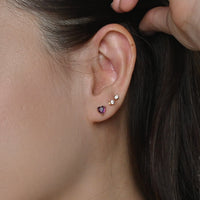 Evie Heart Studs | Gold Plum