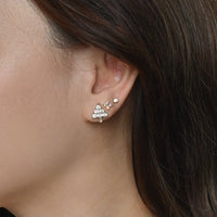 Ebony Tree Studs | Gold White