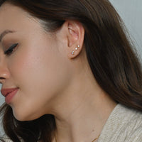 Iman Minimalist Studs | Opal Gold