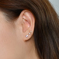 Iman Minimalist Studs | Opal Silver