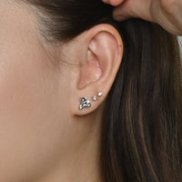 Huggie Bear Studs | Silver