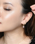 Aina 2-in-1 Hoops with Charms | Pink Gold