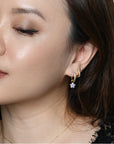 Aina 2-in-1 Hoops with Charms | Frost Gold