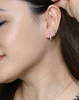 Aina 2-in-1 Hoops with Charms | Clear Silver