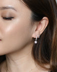 Aina 2-in-1 Hoops with Charms | Clear Silver
