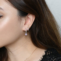 Aina 2-in-1 Hoops with Charms | Pink Silver