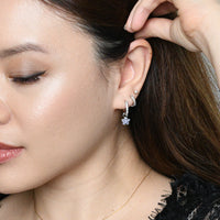 Aina 2-in-1 Hoops with Charms | Frost Silver