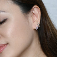 Jazlyn Petal Hoops | Blush Silver