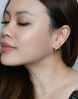 Yasmine Hoops | Clear Silver