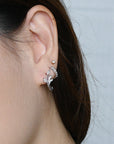 Yasmine Hoops | Clear Silver