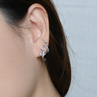 Yasmine Hoops | Clear Silver