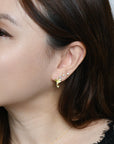Yasmine Hoops | Lilac and Olive Gold