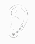 Sweet Orkid Flatback Earring | Clear Silver