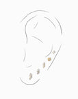 Gemini Flatback Earring | Clear Gold