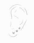 Meadow Flower Flatback Earring | Clear Silver