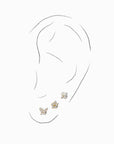 Meadow Flower Flatback Earring | Clear Gold