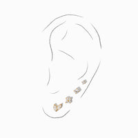 Sweet Orkid Flatback Earring | Clear Gold