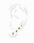 Chelle Mini 2mm Flatback Earring |Olive Gold