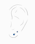 Chelle Mini 2mm Flatback Earring |Sapphire Gold