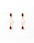 Red Ines Pearl Dangles