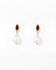 Red Elara Pearl Dangles | Gold