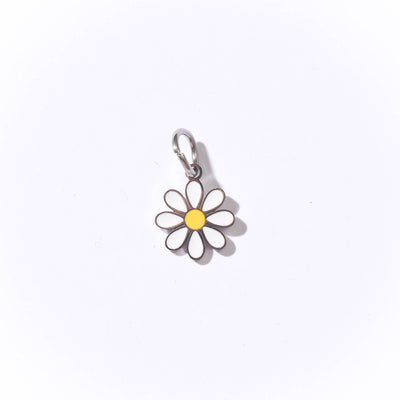 Hello Daisy Charm | White Silver