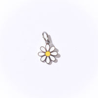 Hello Daisy Charm | White Silver