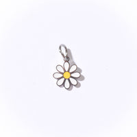 Hello Daisy Charm | White Silver