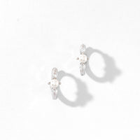 Sophia Pearl Huggies | Silver
