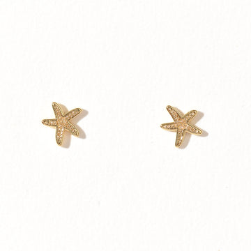 Peach Starfish Stud  | Gold