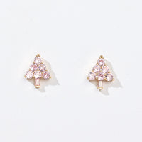 Ebony Tree Studs | Gold Pink