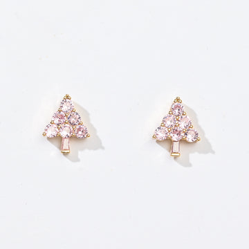 Ebony Tree Studs | Gold Pink
