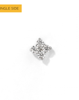 Sweet Orkid Flatback Earring | Clear Silver