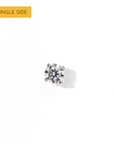 Carrey Round 3mm Flatback Earring |Clear Silver