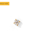 Carrey Round 3mm Flatback Earring |Clear Gold