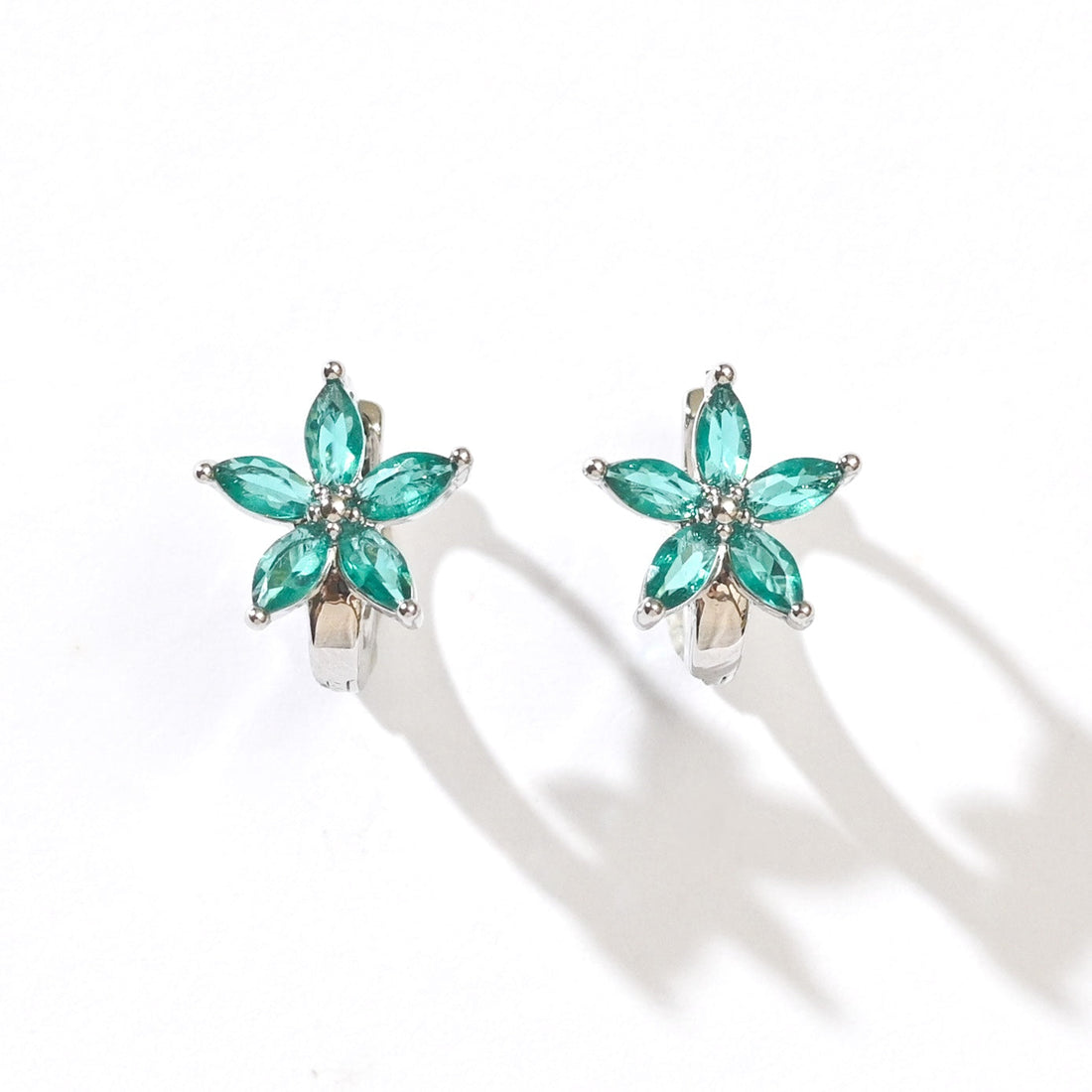 Melur Hoops | Emerald Silver