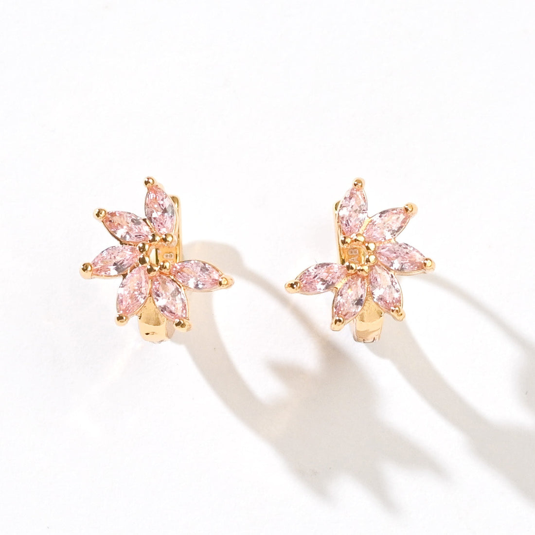 Jazlyn Petal Hoops | Blush Gold