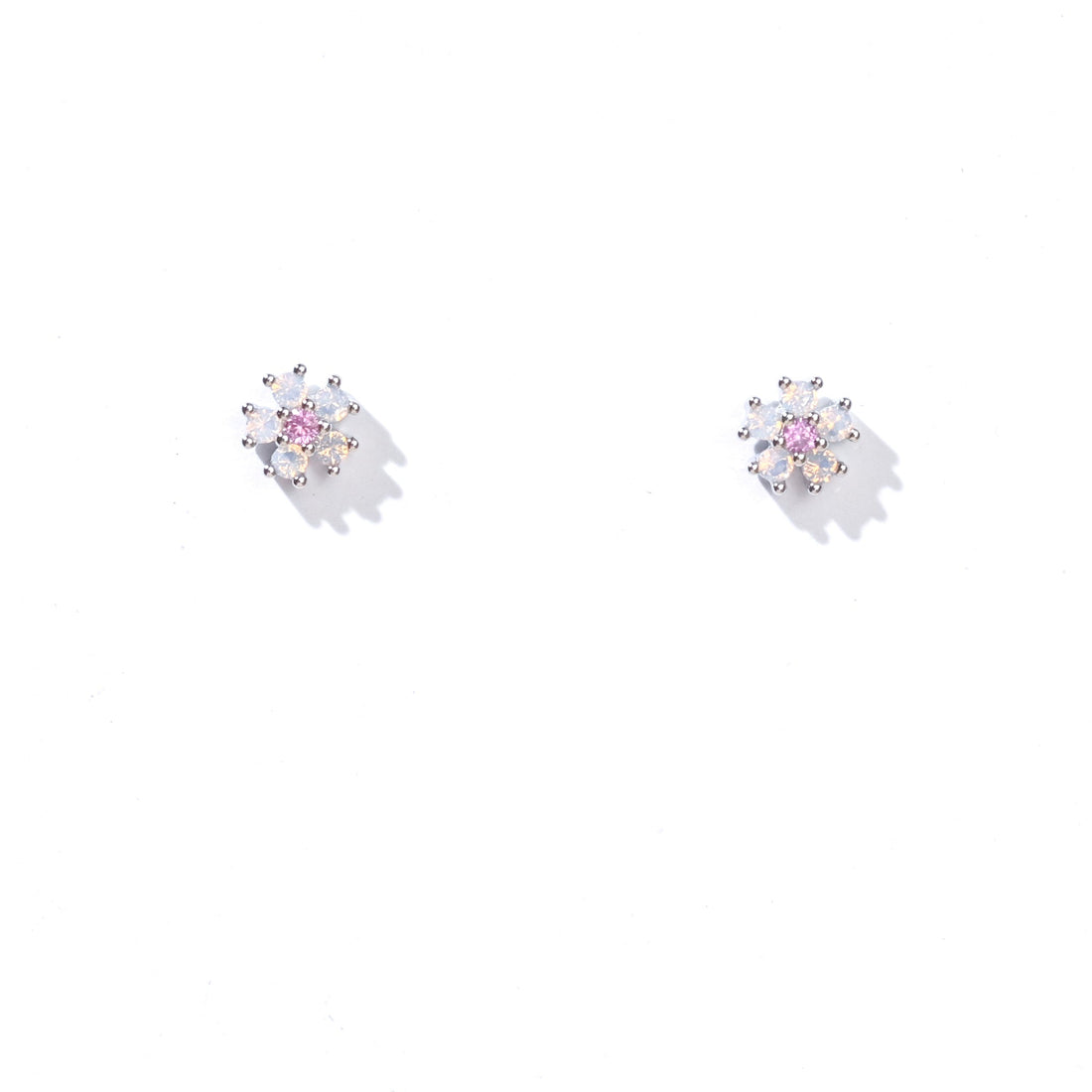 Annalis Flower Studs | Opal Silver