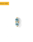 Gemini Flatback Earring | Baby Blue Gold
