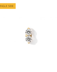Gemini Flatback Earring | Clear Gold