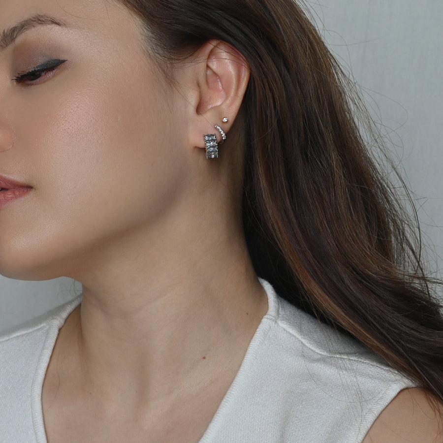 Jada Hoops | Halo Blue Silver