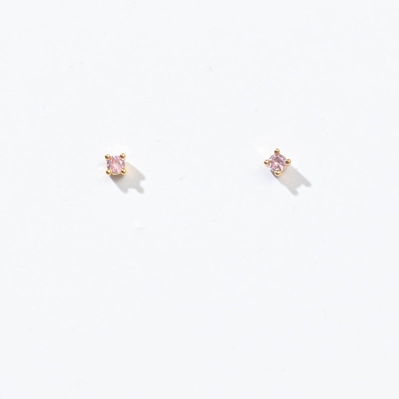Sloane 3mm Studs | Gold Pink