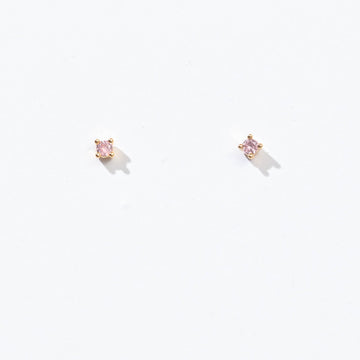 Sloane 3mm Studs | Gold Pink