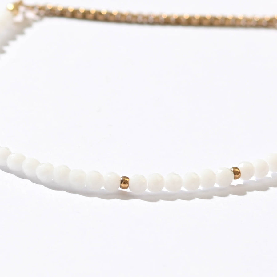 Cammy Beaded Bracelet | Pearl White