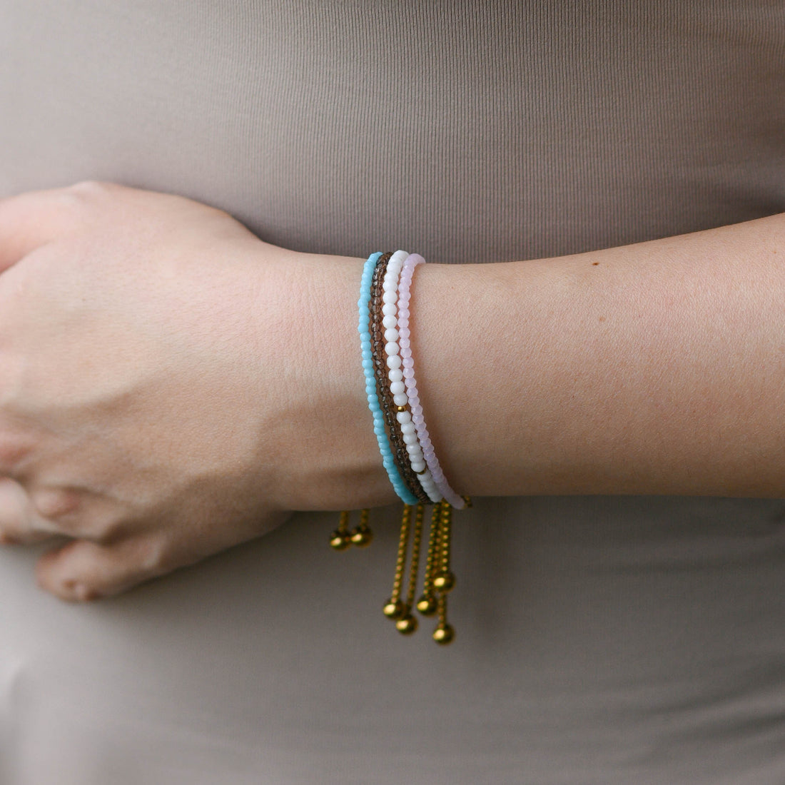 Cammy Beaded Bracelet | Pearl White