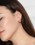 Tara Draped Studs | Rose Gold
