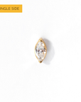 Charmaine Marquise Flatback Earring | Clear Gold