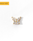 Fifi Butterfly Flatback Earring | Clear Gold