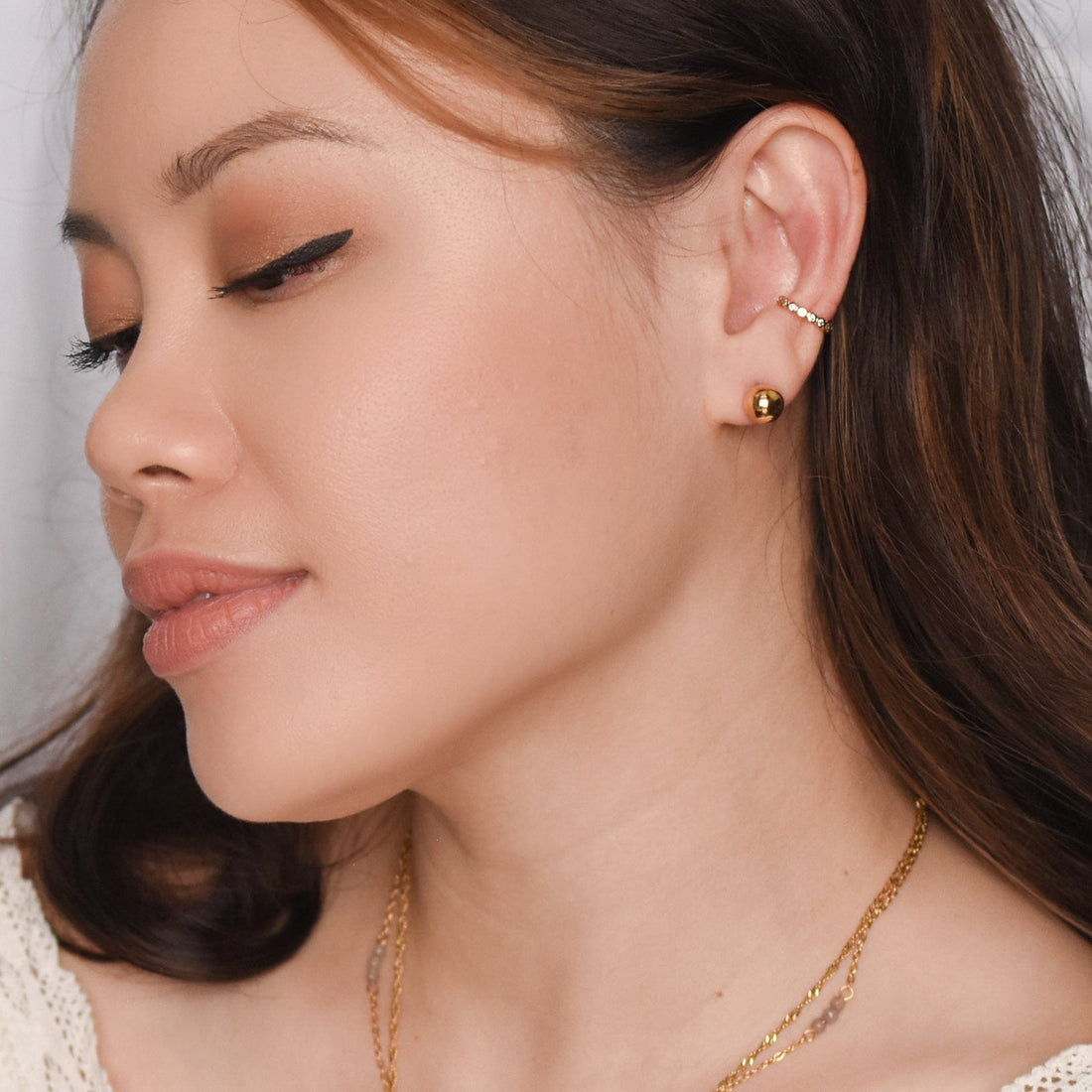 Edie Ball Stud | Gold SST